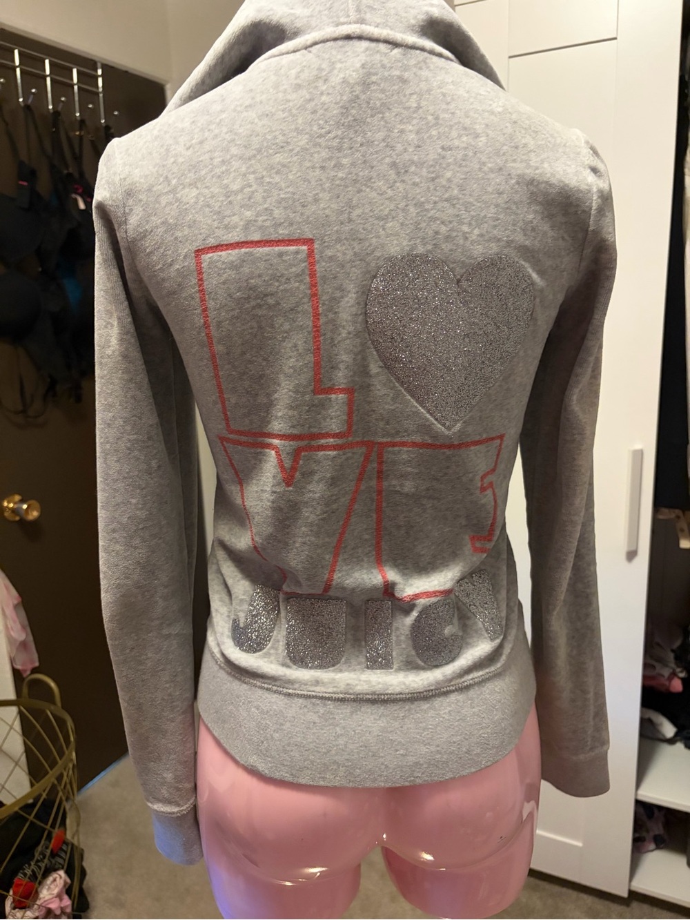 Vintage Juicy Couture "LOVE Juicy" Pink Label Gray Sweatshirt